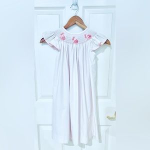 Girls, bunny smocked dress